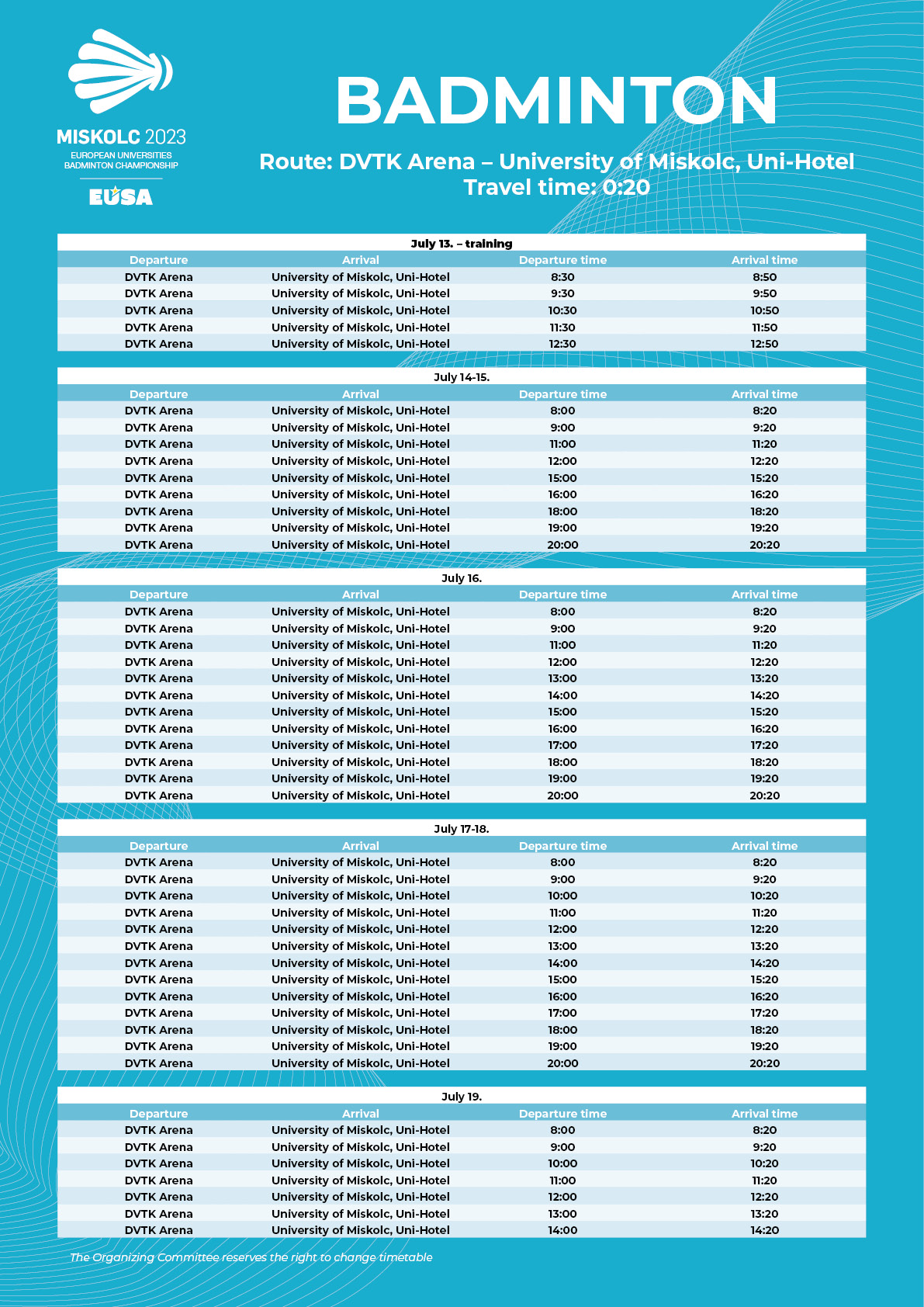 bus schedule